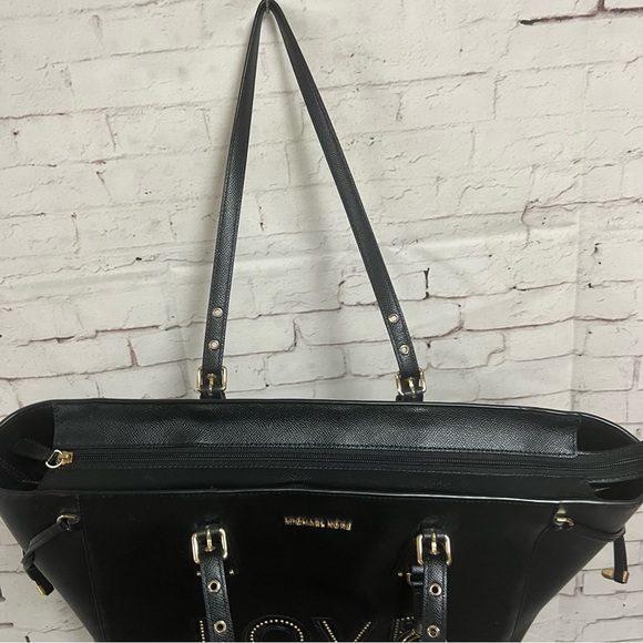 Michael Kors Limited Edition Voyager Love Tote Bag Black Stud Large Purse NWT - Picture 6 of 16
